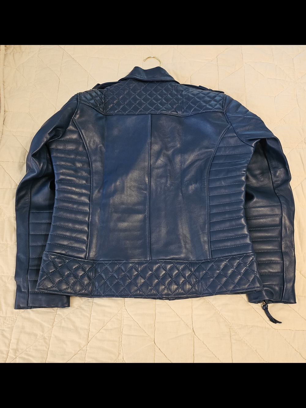 QC Leather- Quilted Biker/ Moto Jacket - Size M - Picture 2 of 12